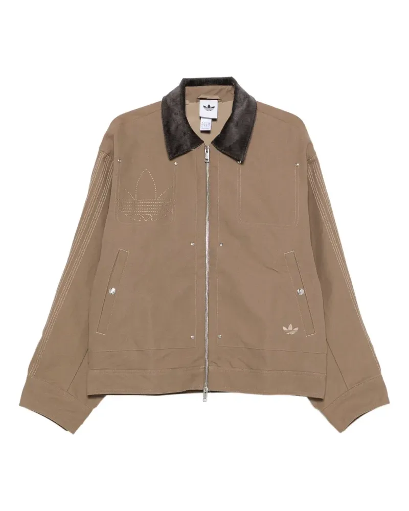 adidas Bestickte Jacke mit Cordkragen - Nude Nude