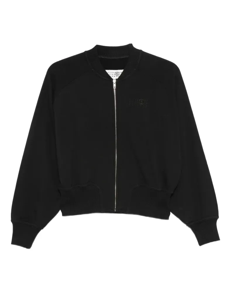 Maison Margiela embroidered-logo bomber jacket - Schwarz Schwarz
