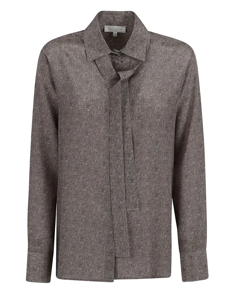 Antonelli Firenze tie herringbone blouse - Braun Braun