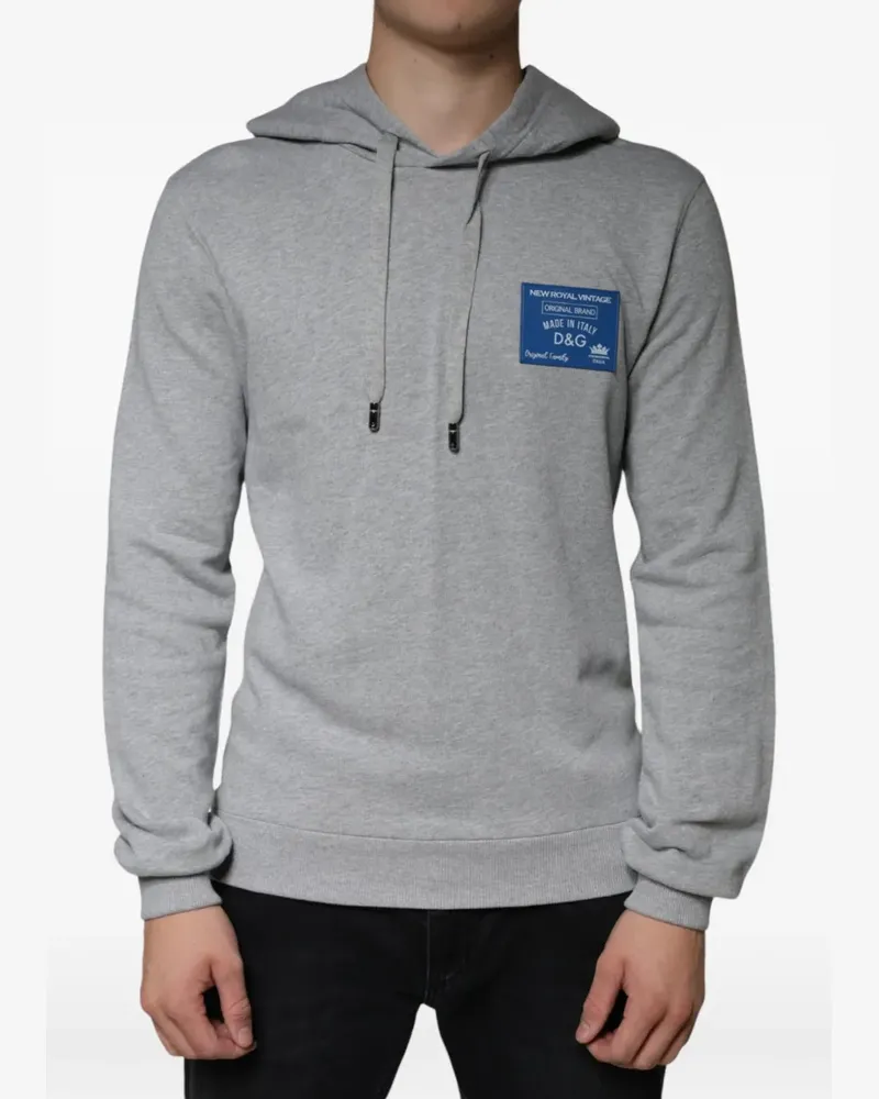Dolce & Gabbana Hoodie mit Logo-Patch - Grau Grau