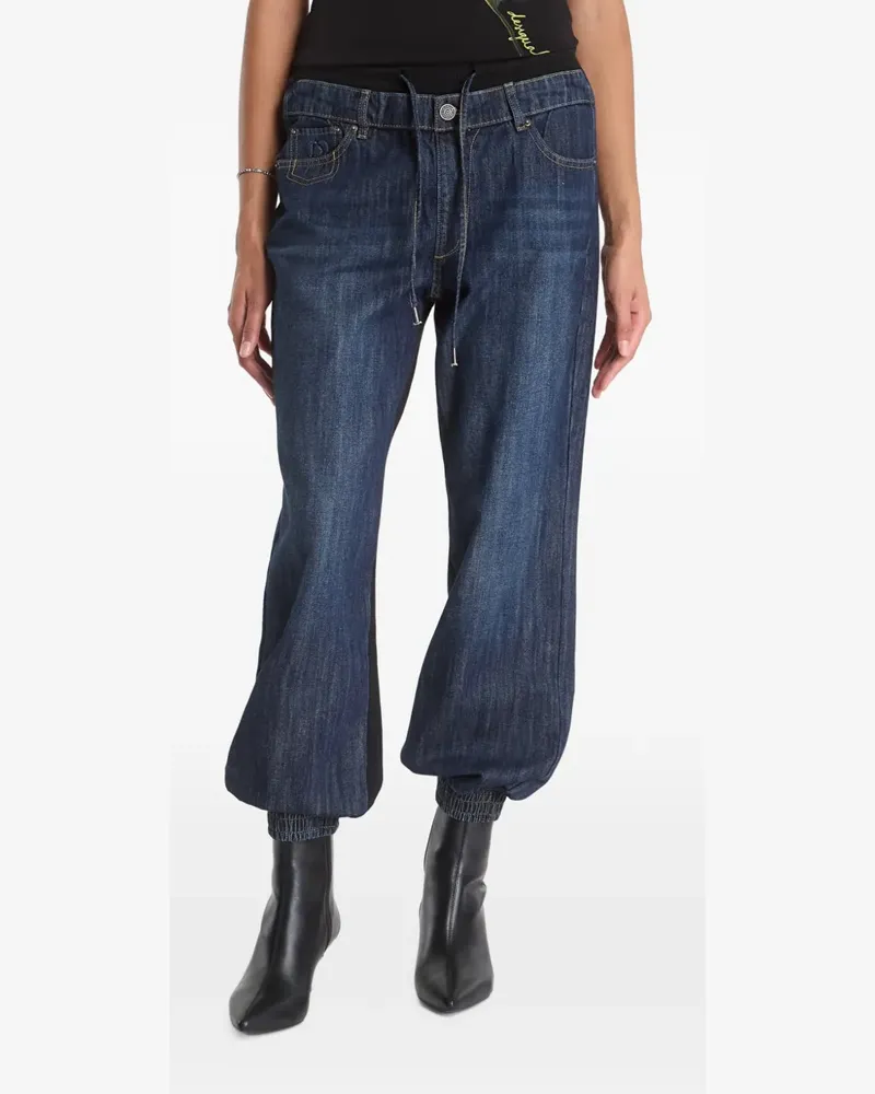 Desigual Jeans mit Kordelzug und Umschlag - Blau Blau