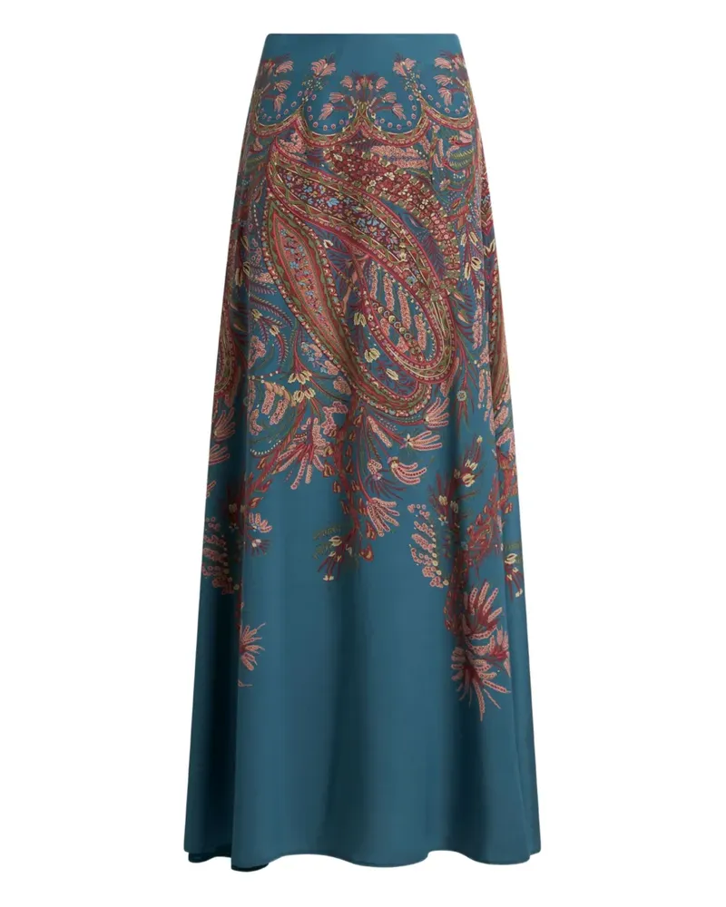 Etro Maxirock mit Paisley-Print - Blau Blau