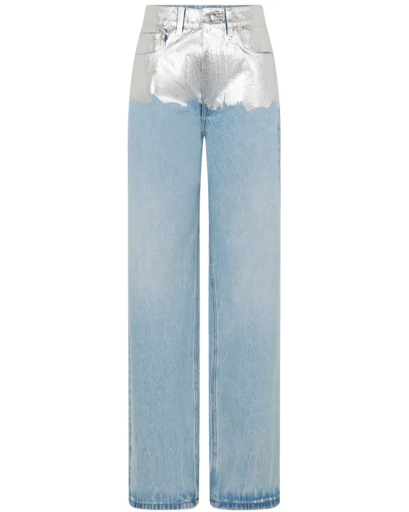 Paco Rabanne Jeans im Metallic-Look - Blau Blau