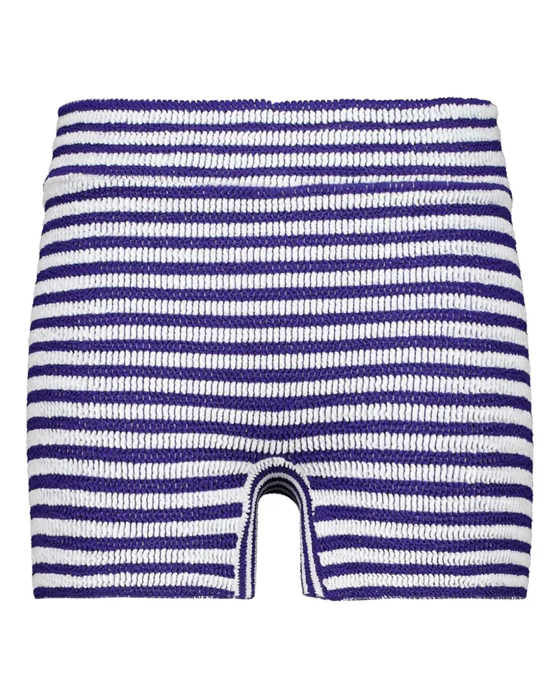 bond-eye Gestreifte Dom Shorts in Knitteroptik - Violett Violett