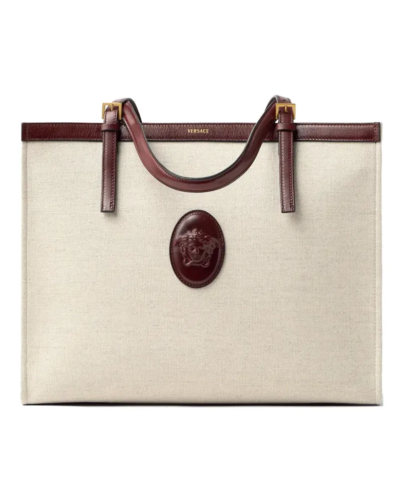 Versace Große Rivière Tote Bag aus Canvas - Nude Nude