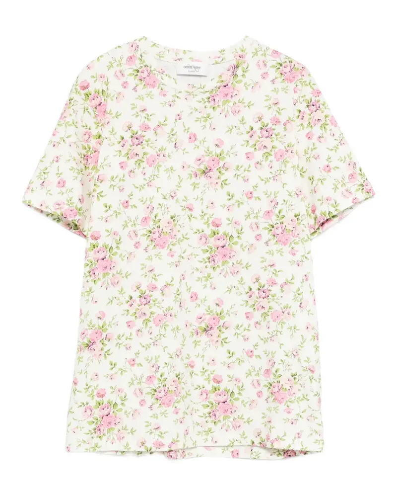 ottod’Ame T-Shirt mit Blumen-Print - Weiß Weiß