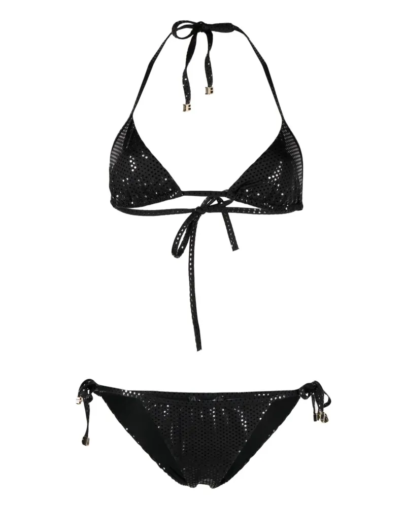 Balmain Bikini im Metallic-Look - Schwarz Schwarz