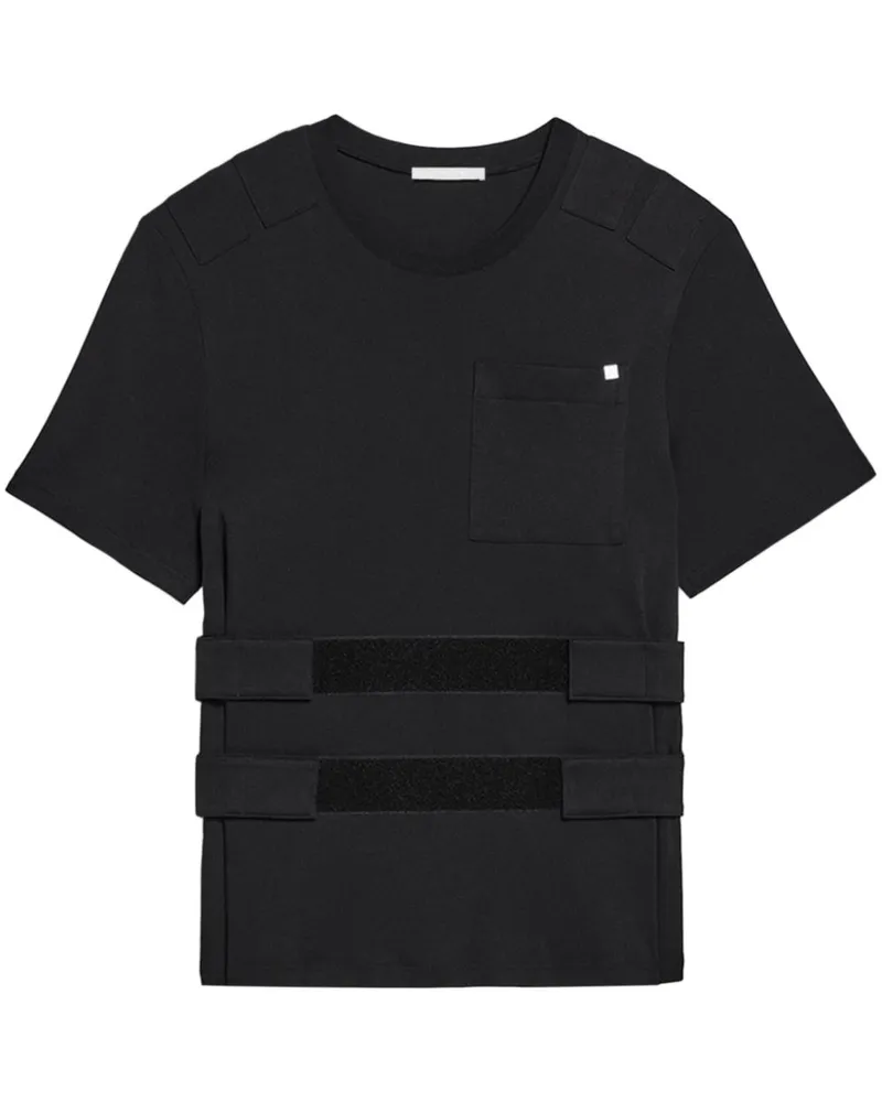 Helmut Lang T-Shirt mit Klettverschluss Schwarz