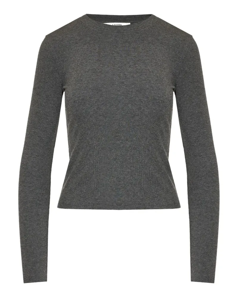 Frame Denim Geripptes Langarmshirt - Grau Grau