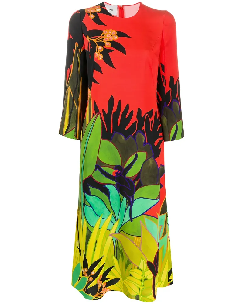 Valentino Garavani Monkey Forest' Midikleid mit Print - Rot Rot
