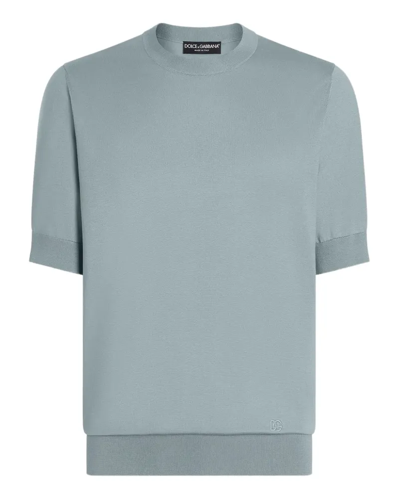 Dolce & Gabbana T-Shirt mit Logo-Stickerei - Blau Blau