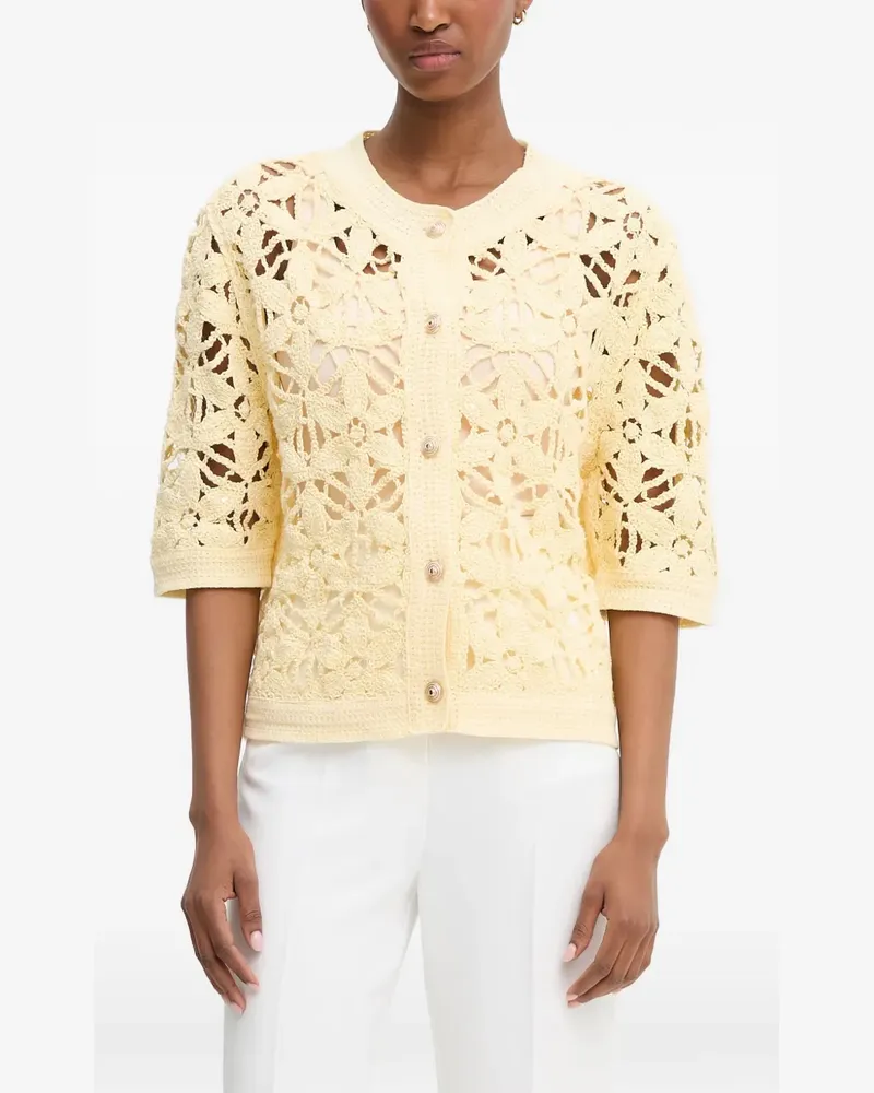 Morgan crochet-knit cardigan - Gelb Gelb