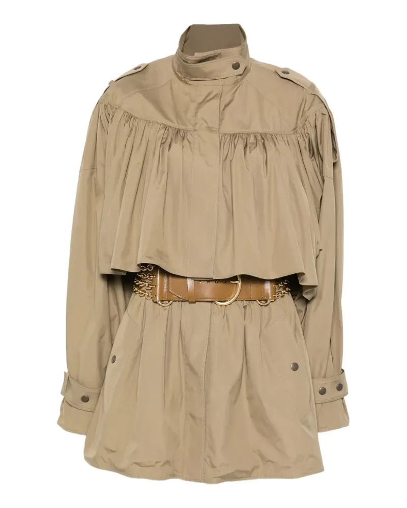 Chloé Geraffter Mantel - Grün Grün