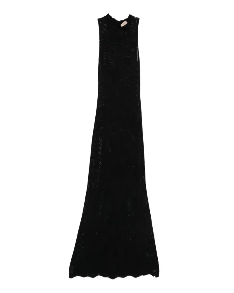 Twin-Set round-neck maxi dress - Schwarz Schwarz