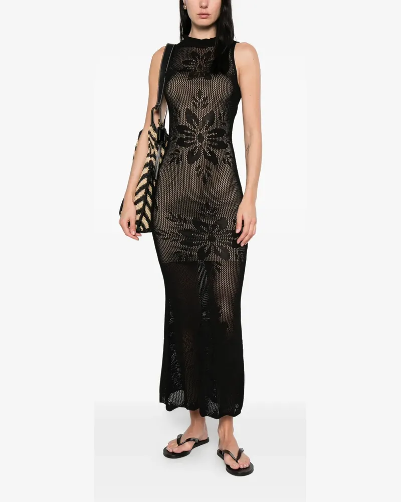 Twin-Set round-neck maxi dress - Schwarz Schwarz