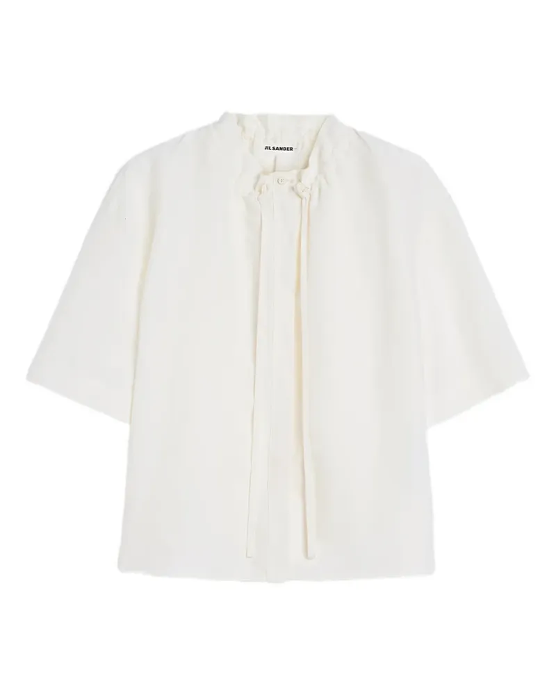 Jil Sander drawstring collar short-sleeve blouse - Weiß Weiß