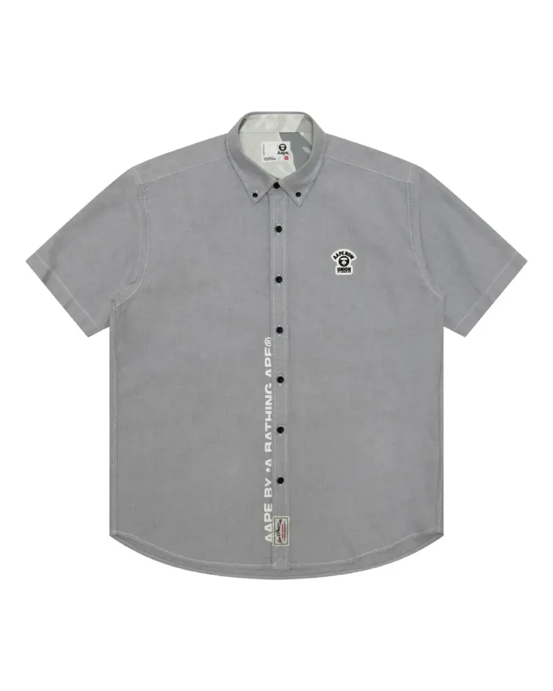 BAPE logo-patch short-sleeve shirt - Grau Grau