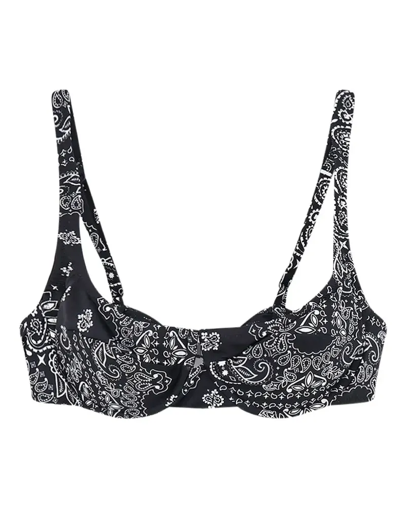MC2 Saint Barth Amira bandana-print underwired bikini top - Schwarz Schwarz