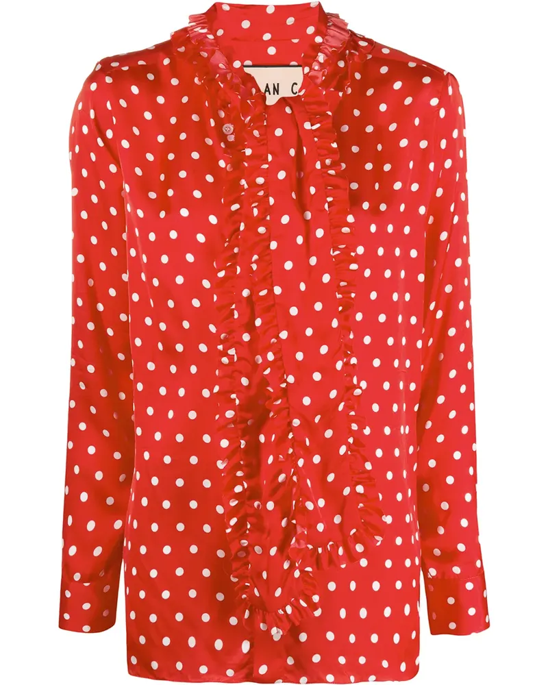 PLAN C Gepunktete Bluse - Rot Rot