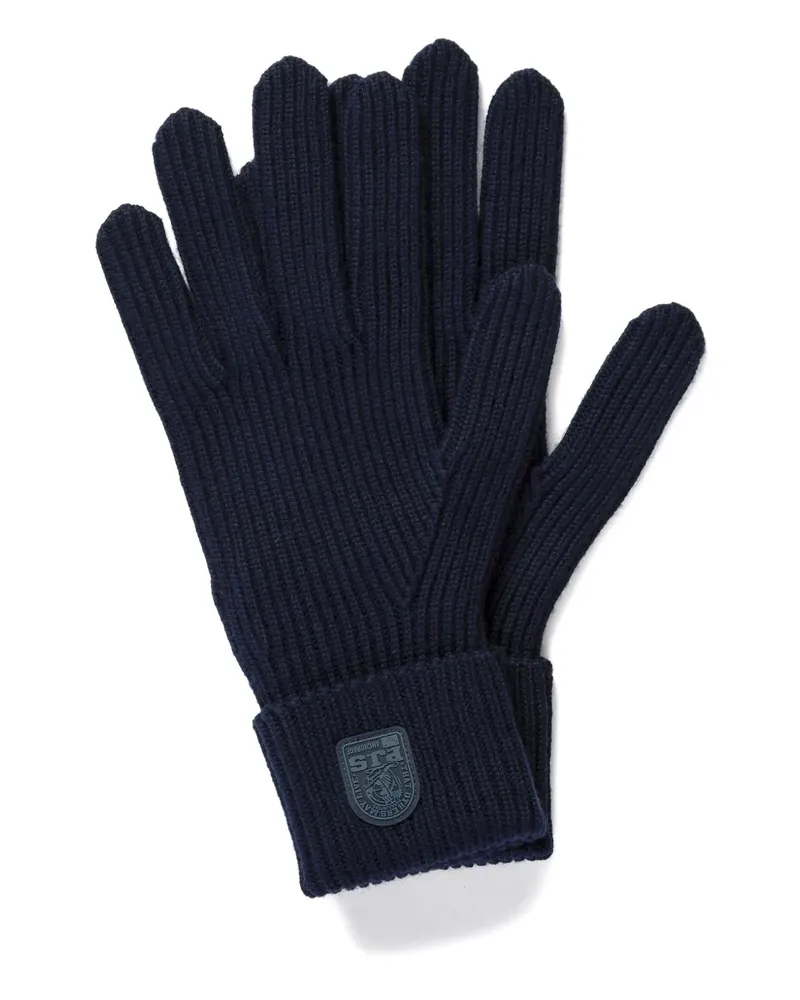 Parajumpers Gerippte Handschuhe mit Logo - Blau Blau