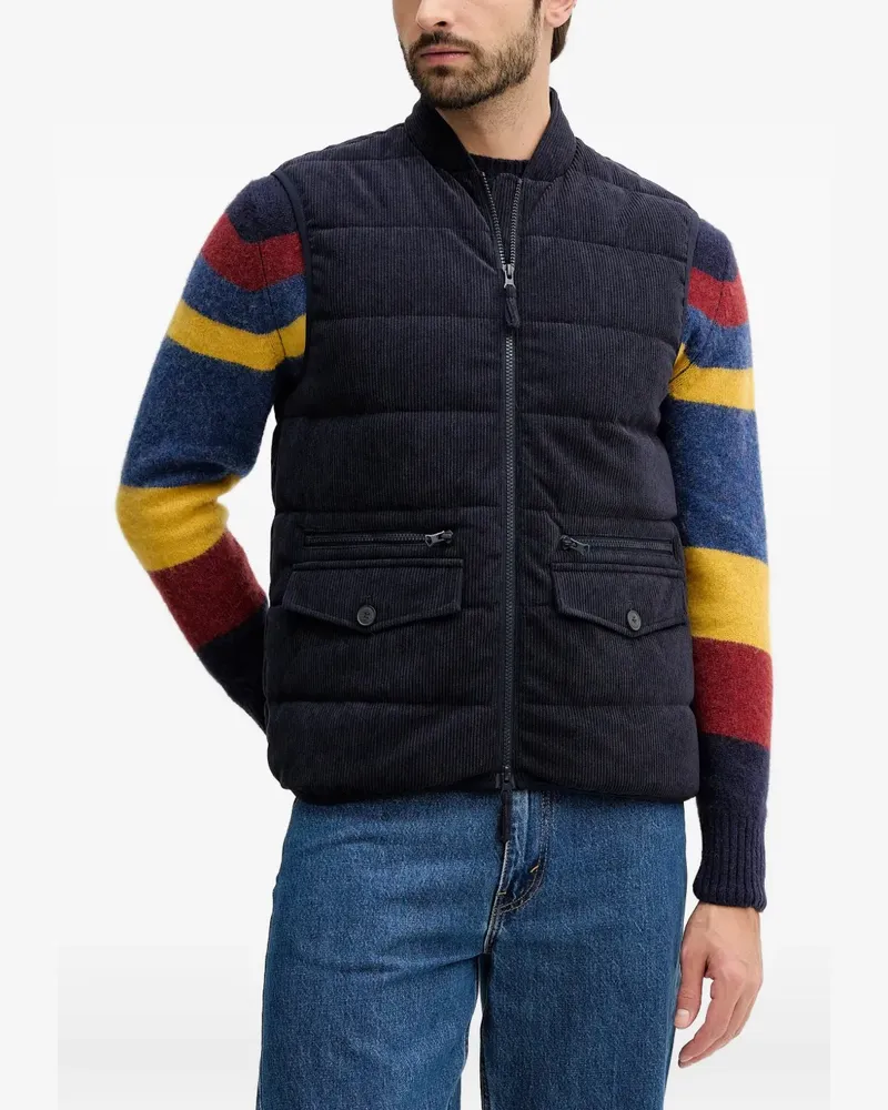 Benetton corduroy zip-fastening gilet - Blau Blau