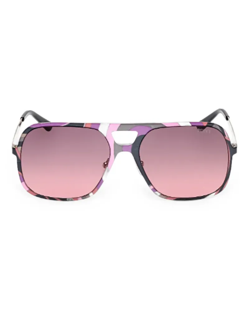 Emilio Pucci abstract-print geometric-frame sunglasses - Violett Violett