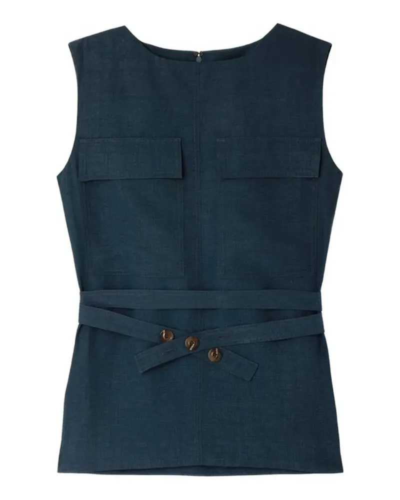 Soeur Isra flap-pocket sleeveless top - Blau Blau