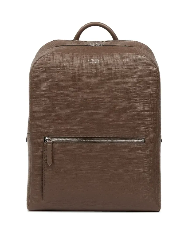 Smythson Panama Rucksack mit Reißverschluss - Braun Braun