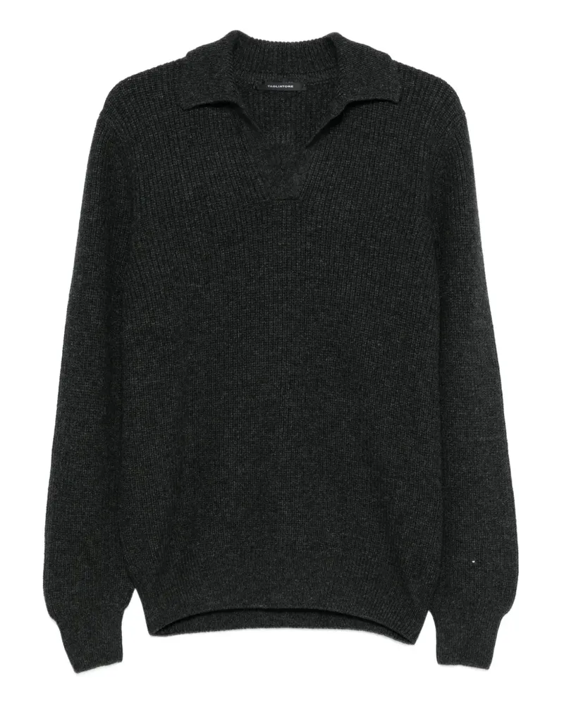 Tagliatore Pullover mit Poloshirtkragen - Grau Grau