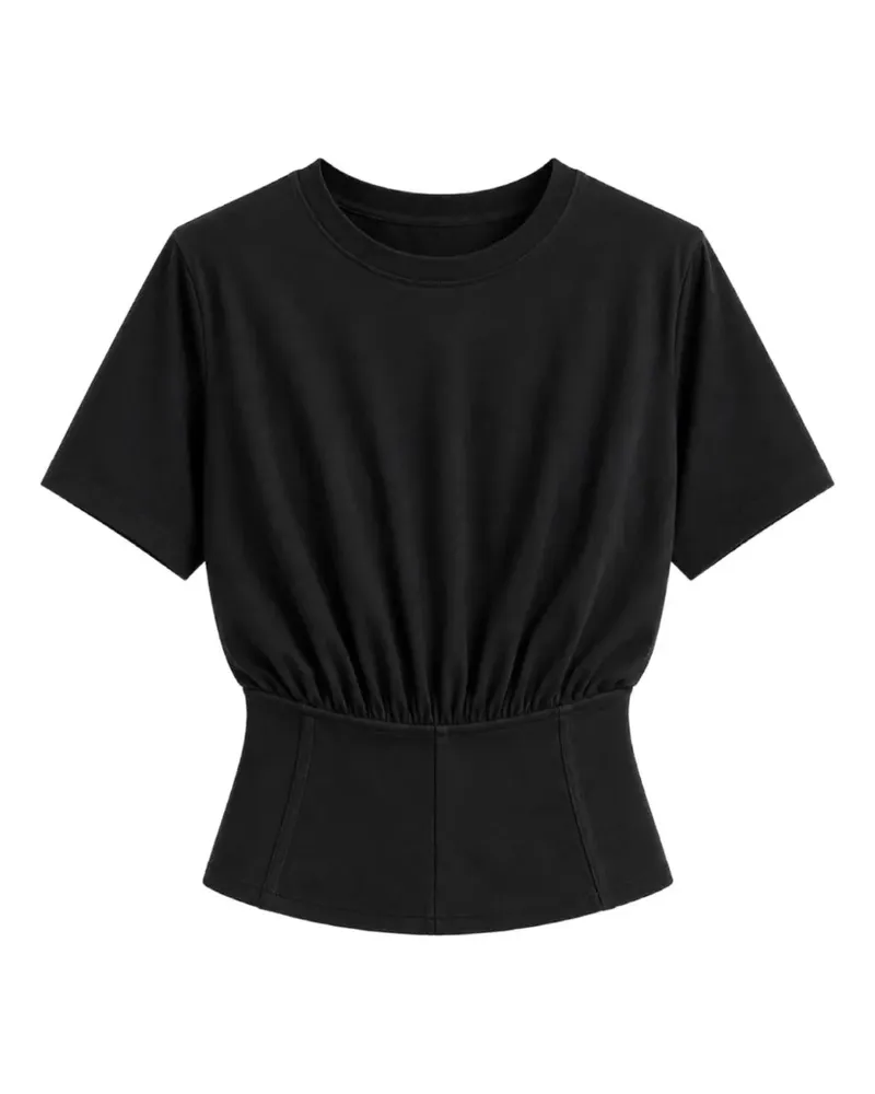 Yigal Azrouel Gerafftes Soho T-Shirt - Schwarz Schwarz