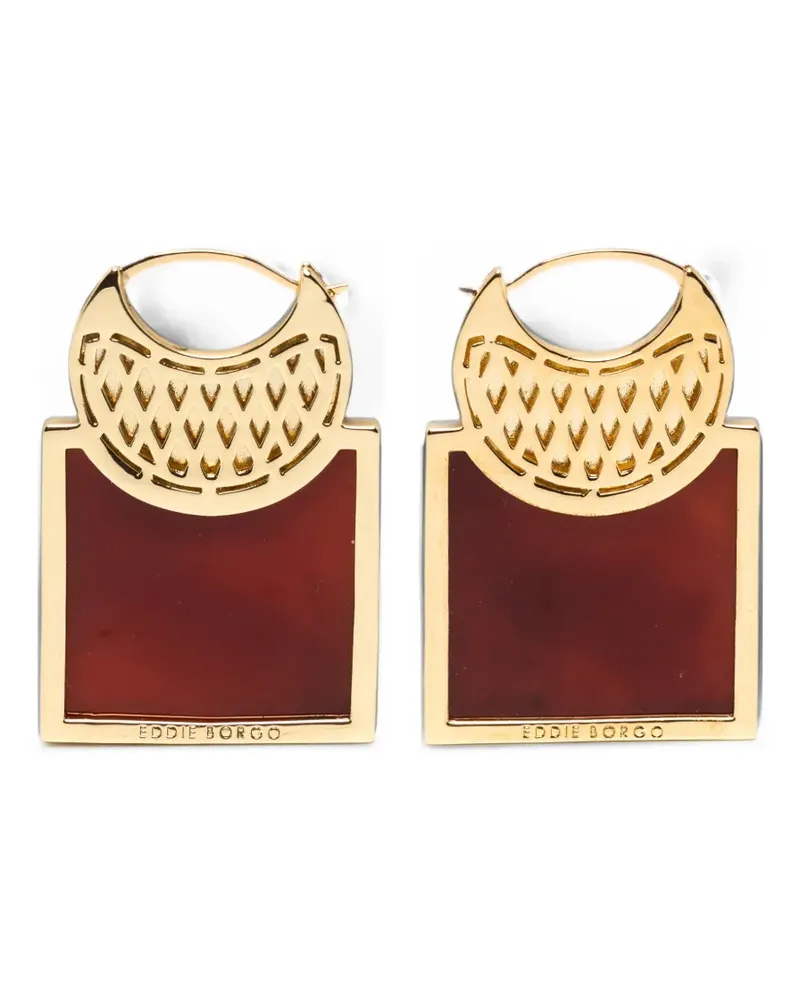 Eddie Borgo Carnelian Square Medallion Ohrringe - Gold Gold