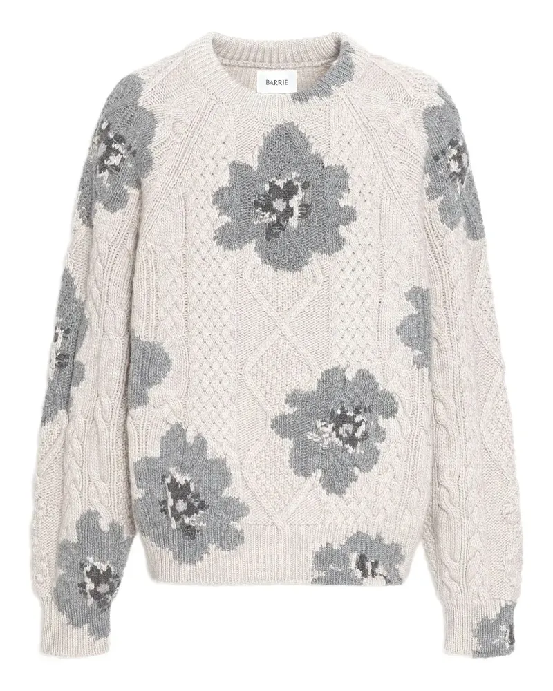 Barrie Pullover mit Blumen-Intarsie - Grau Grau