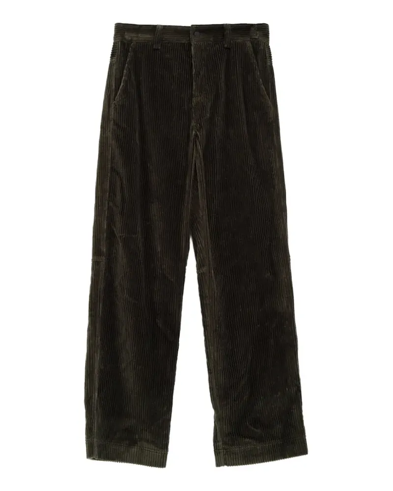 Moncler Cordhose mit Logo-Patch - Grün Grün