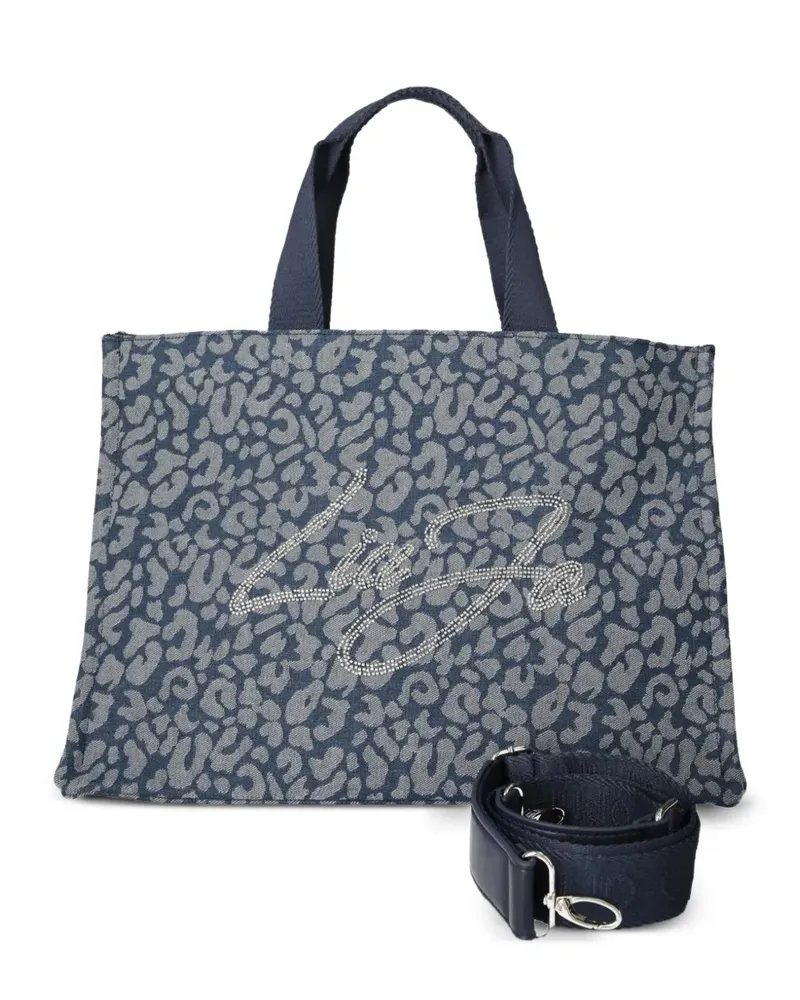 Liu Jo animal print logo tote bag - Blau Blau