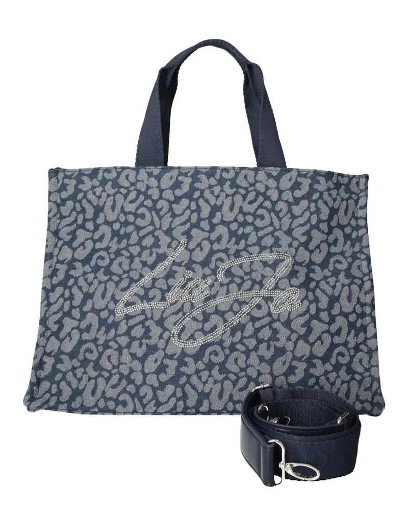 Liu Jo animal print logo tote bag - Blau Blau