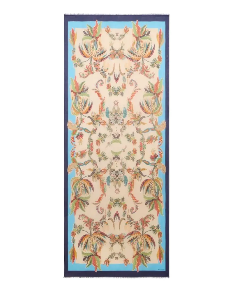 Etro paisley-foliage scarf - Nude Nude