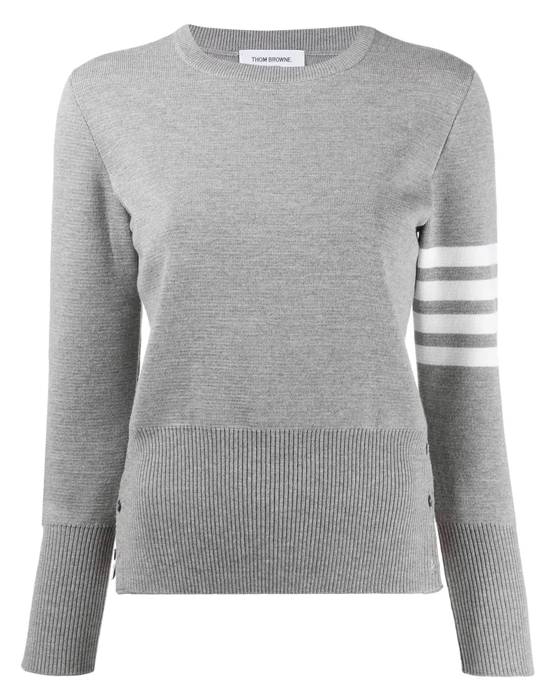 Thom Browne Pullover mit Logo-Streifen - Grau Grau