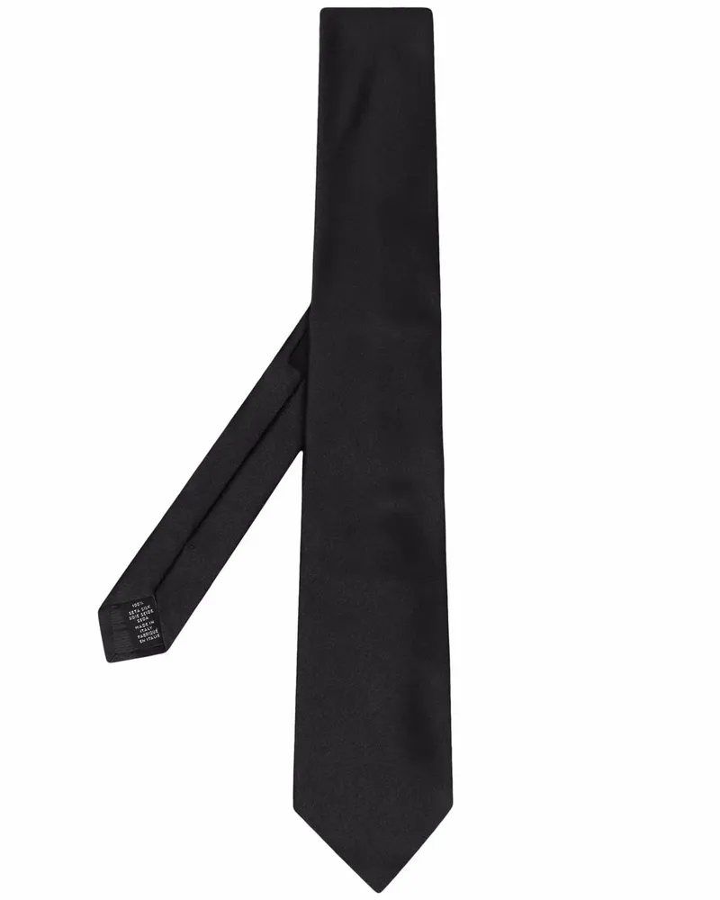 Ermenegildo Zegna Spitze Seidenkrawatte - Schwarz Schwarz