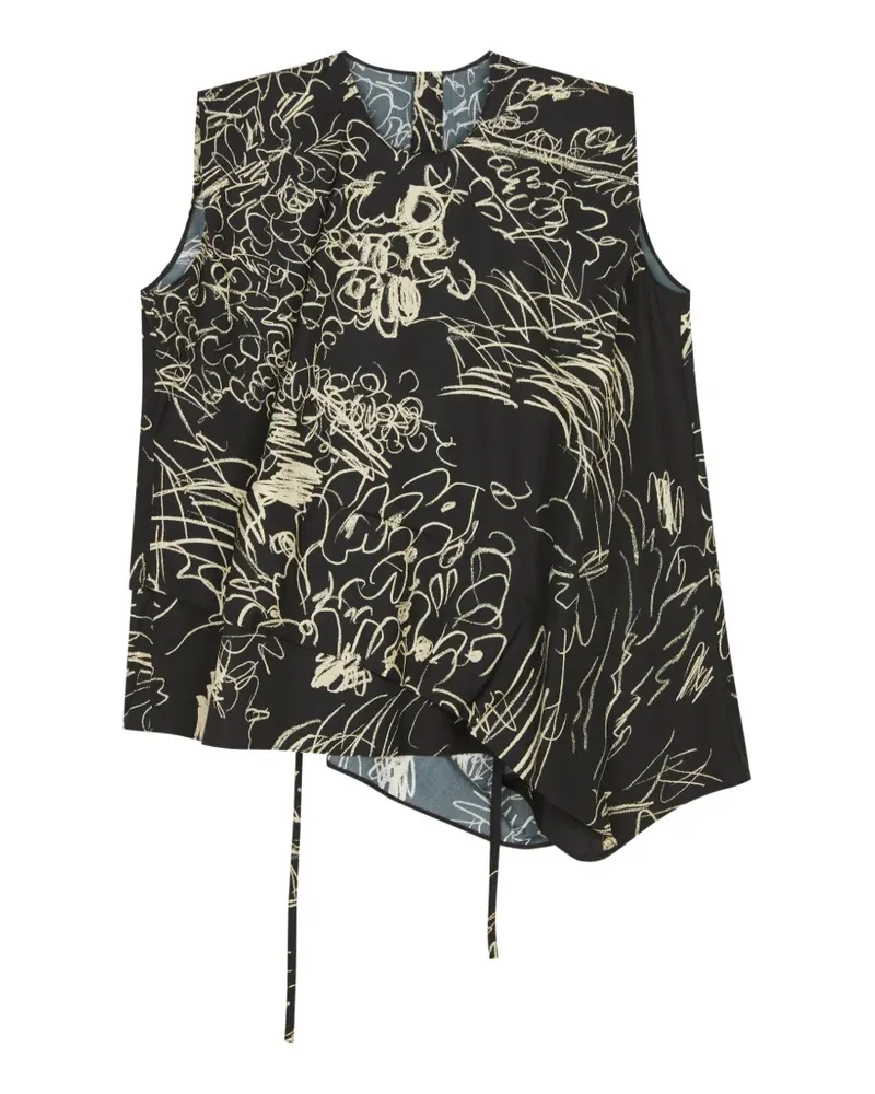 JNBY Top mit Blumen-Print - Schwarz Schwarz
