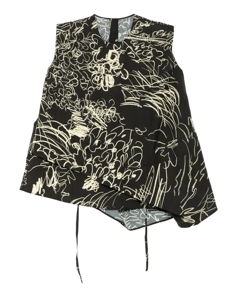 JNBY Top mit Blumen-Print - Schwarz Schwarz