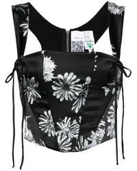 Natasha Zinko Corsage-Top mit Blumen-Print Schwarz