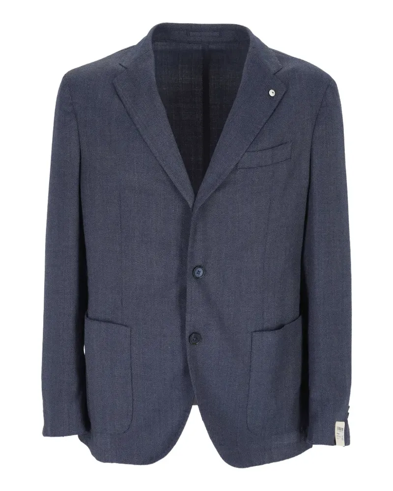 Luigi Bianchi Mantova herringbone-pattern blazer - Blau Blau