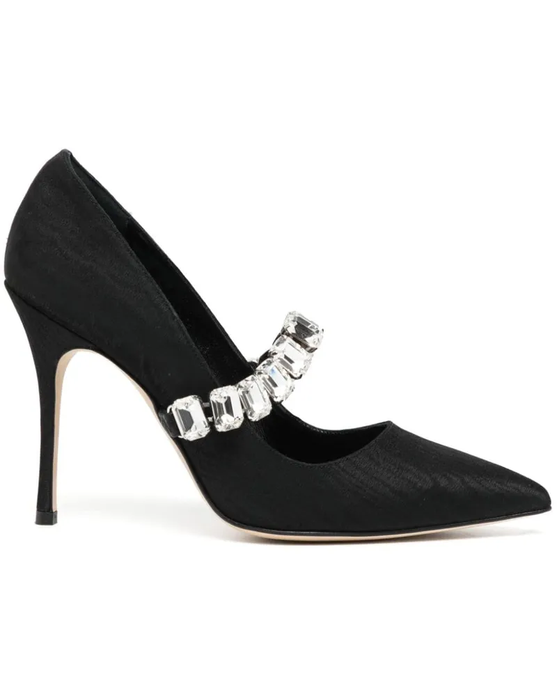 Manolo Blahnik Pumps mit spitzer Kappe 100mm - Schwarz Schwarz