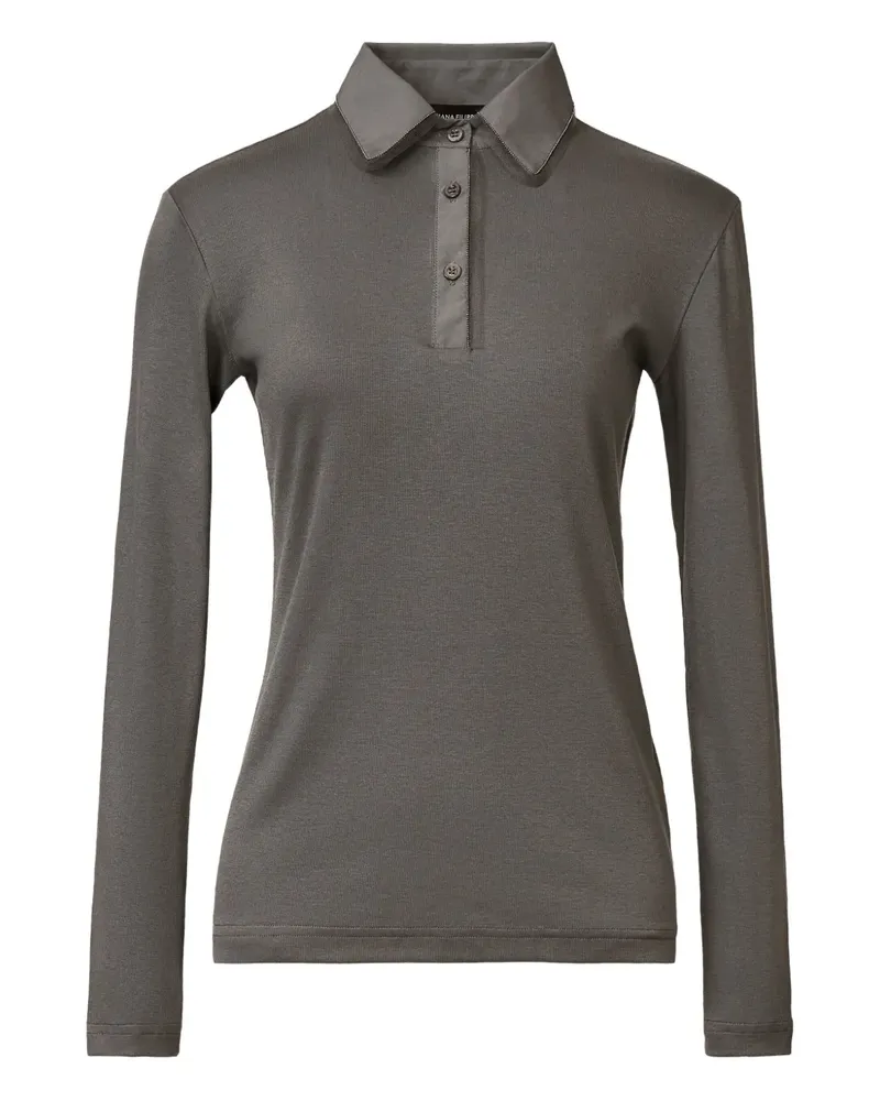 Fabiana Filippi long-sleeve buttoned polo top - Grau Grau