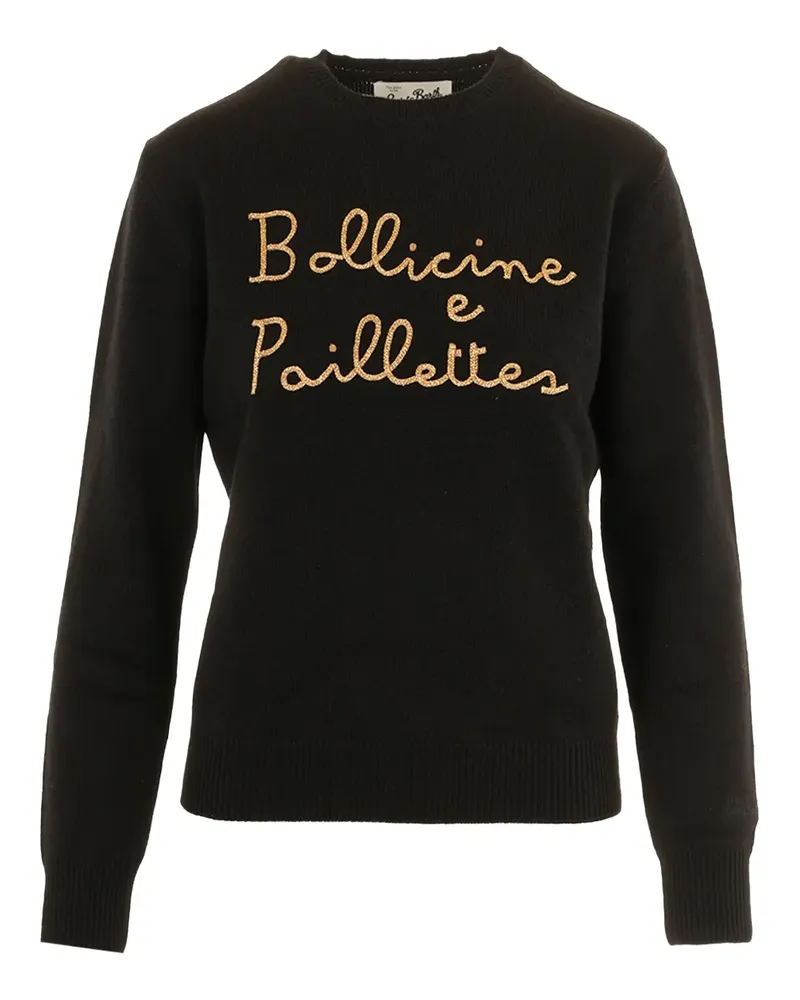 MC2 Saint Barth New Queen Bollicine E Pailettes Pullover - Schwarz Schwarz