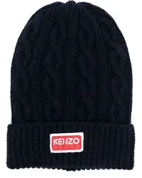 Kenzo Mütze mit Zopfmuster Blau