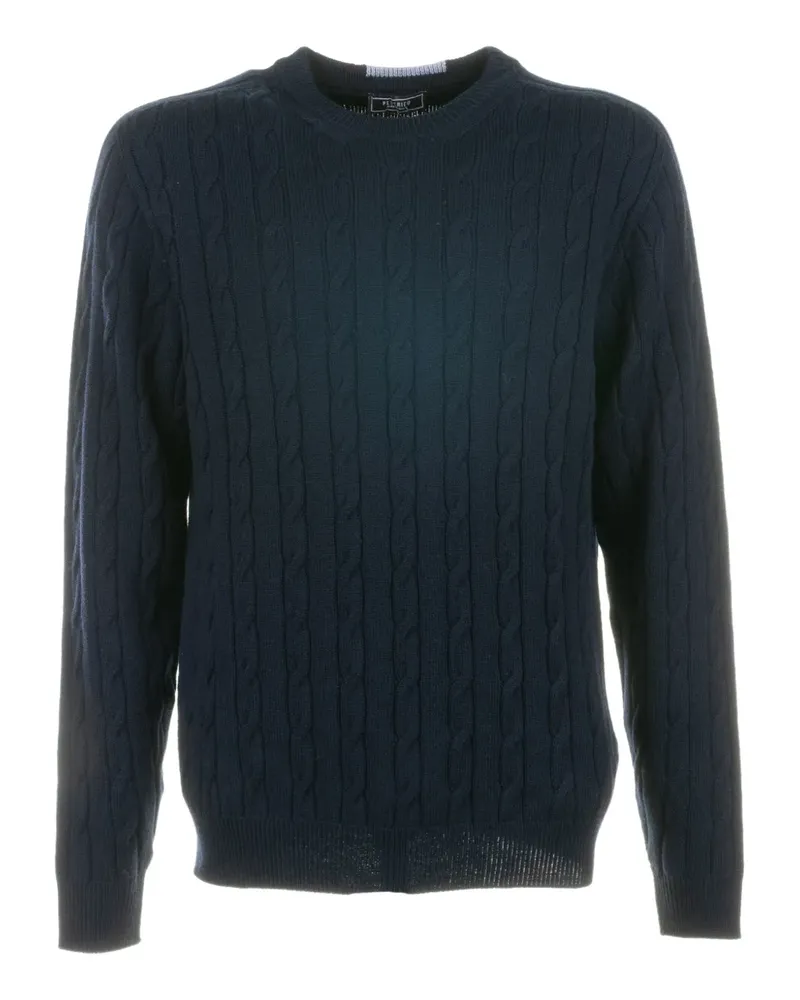 Peserico cable-knit crew-neck sweater - Blau Blau