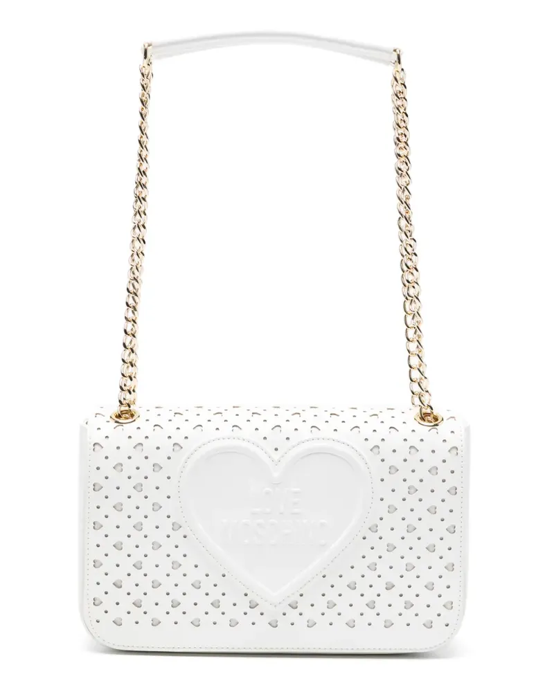 Moschino heart-perforated cross body bag - Weiß Weiß