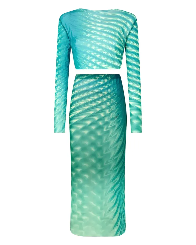 Roberto Cavalli Midirock mit grafischem Print - Grün Grün