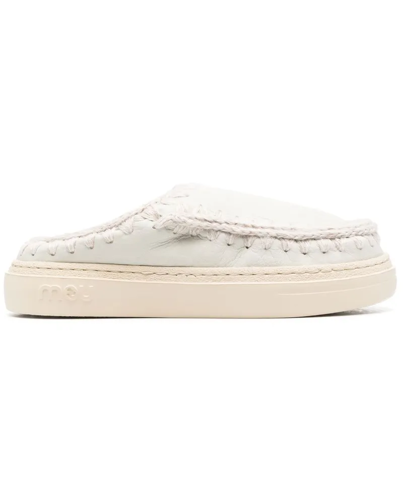 Mou slip-on leather slippers - Weiß Weiß
